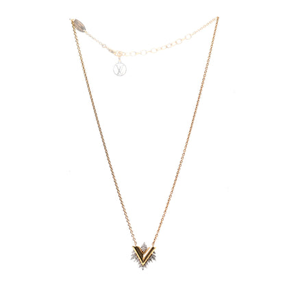 Louis Vuitton Crystal Essential Glory LV Necklace Gold 3 of 6