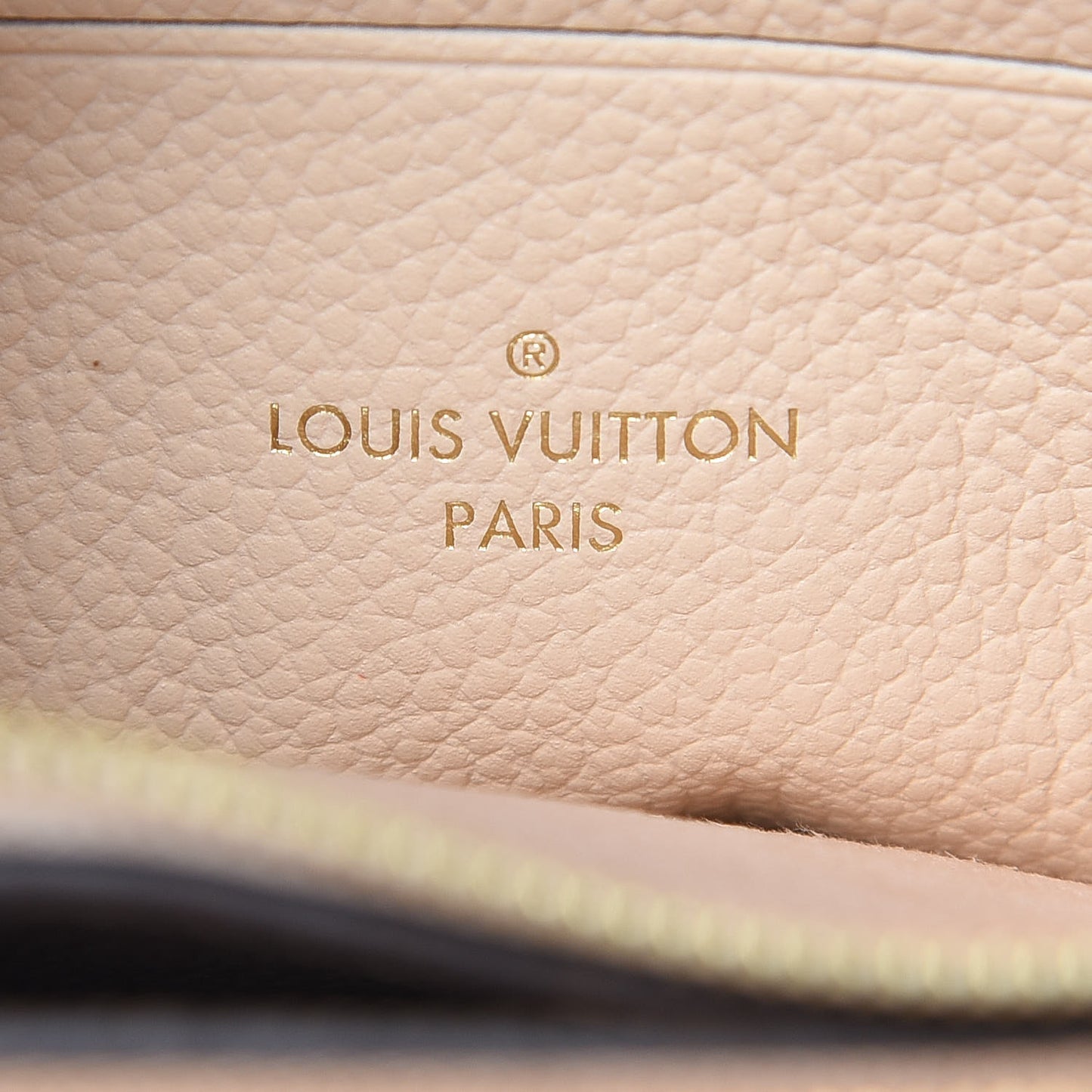 Empreinte Double Zip Pochette Beige Rose Creme