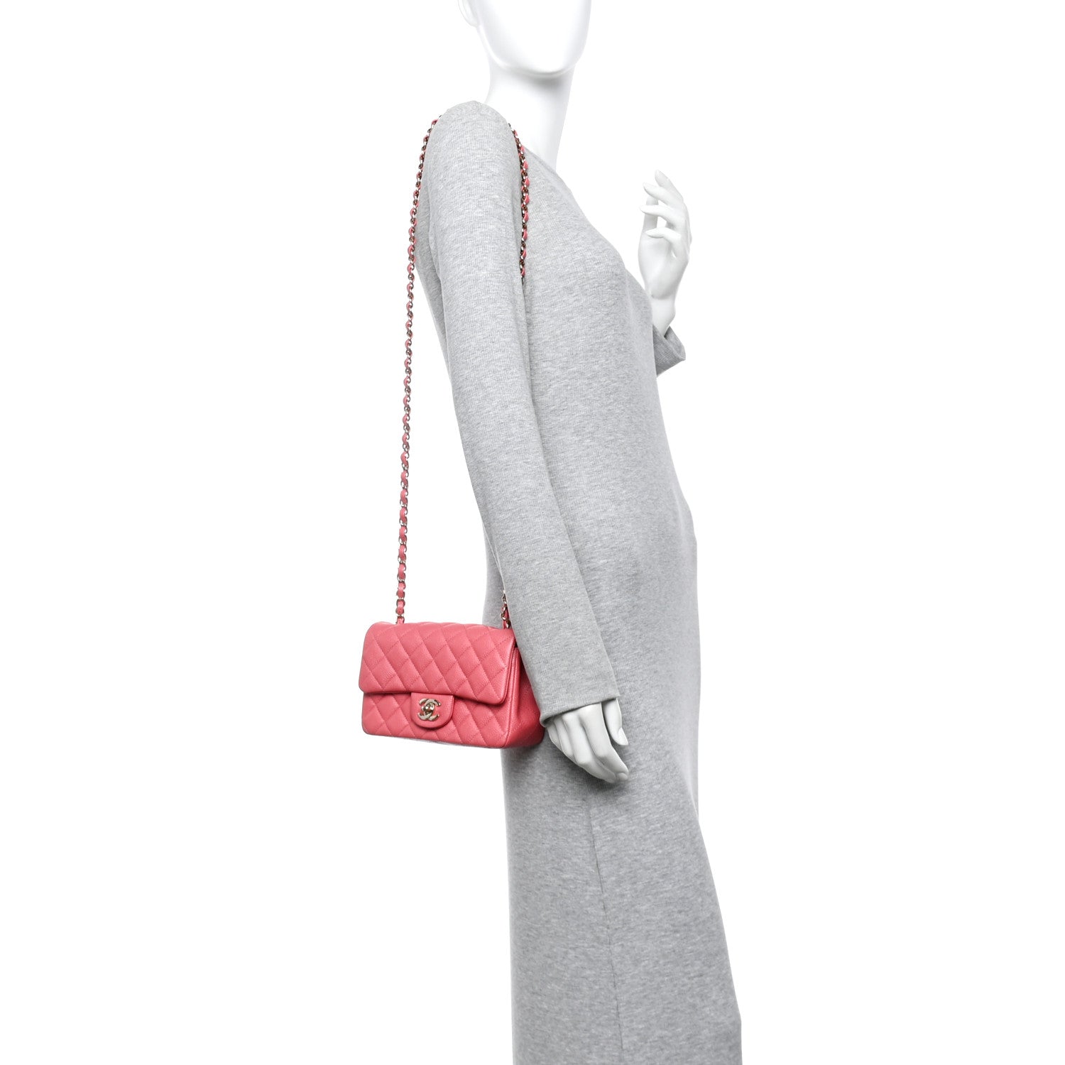 Chanel Iridescent Caviar Quilted Mini Rectangular Flap Pink 2 of 11
