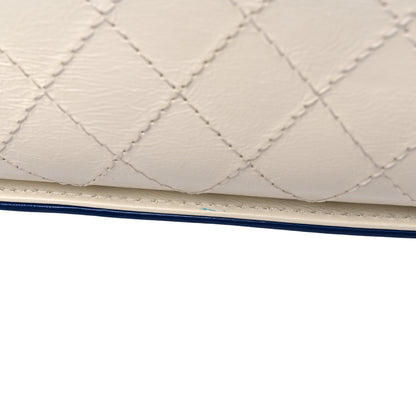 Chanel Aged Calfskin Stitched Bag Blue Light Beige 12 of 12