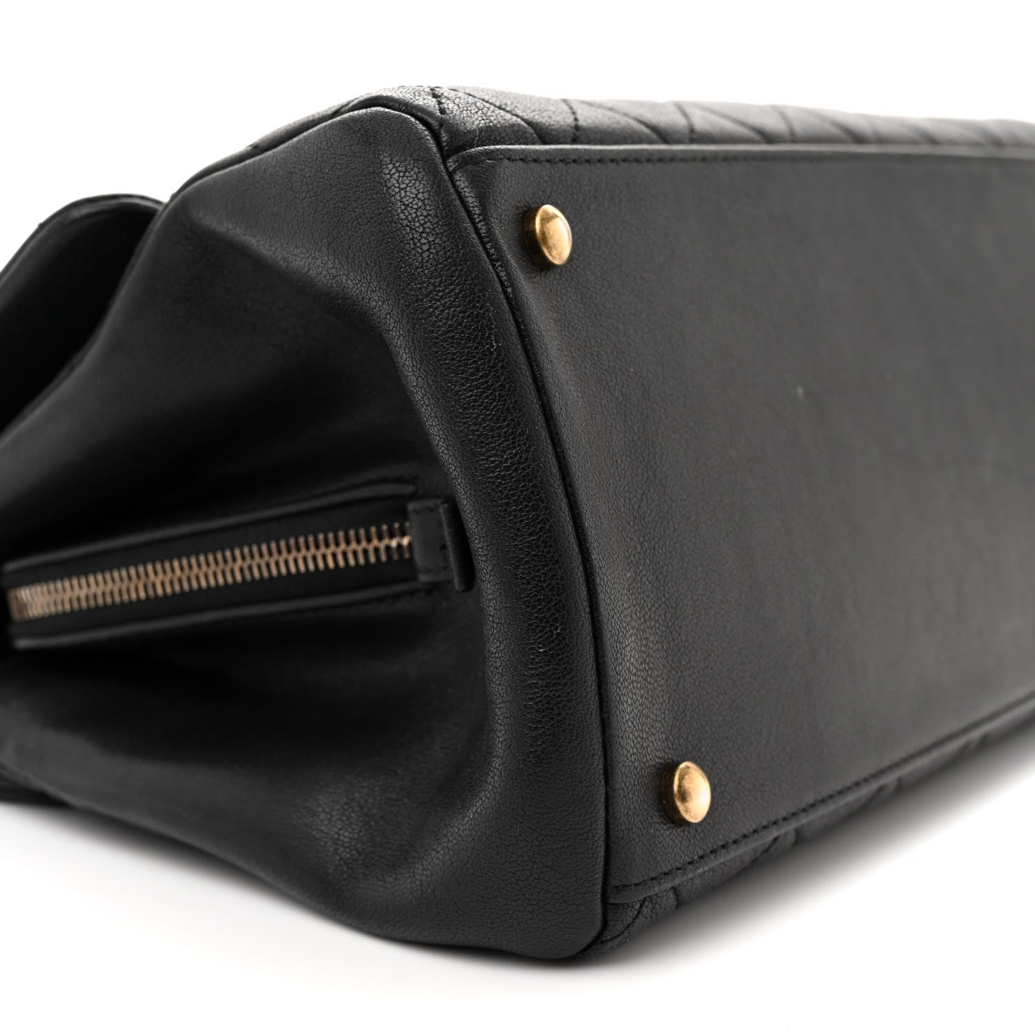 Chanel Shiny Sheepskin Quilted Large Trapezio Flap Black 10 of 20