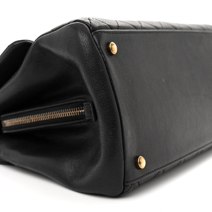 Chanel Shiny Sheepskin Quilted Large Trapezio Flap Black 10 of 20