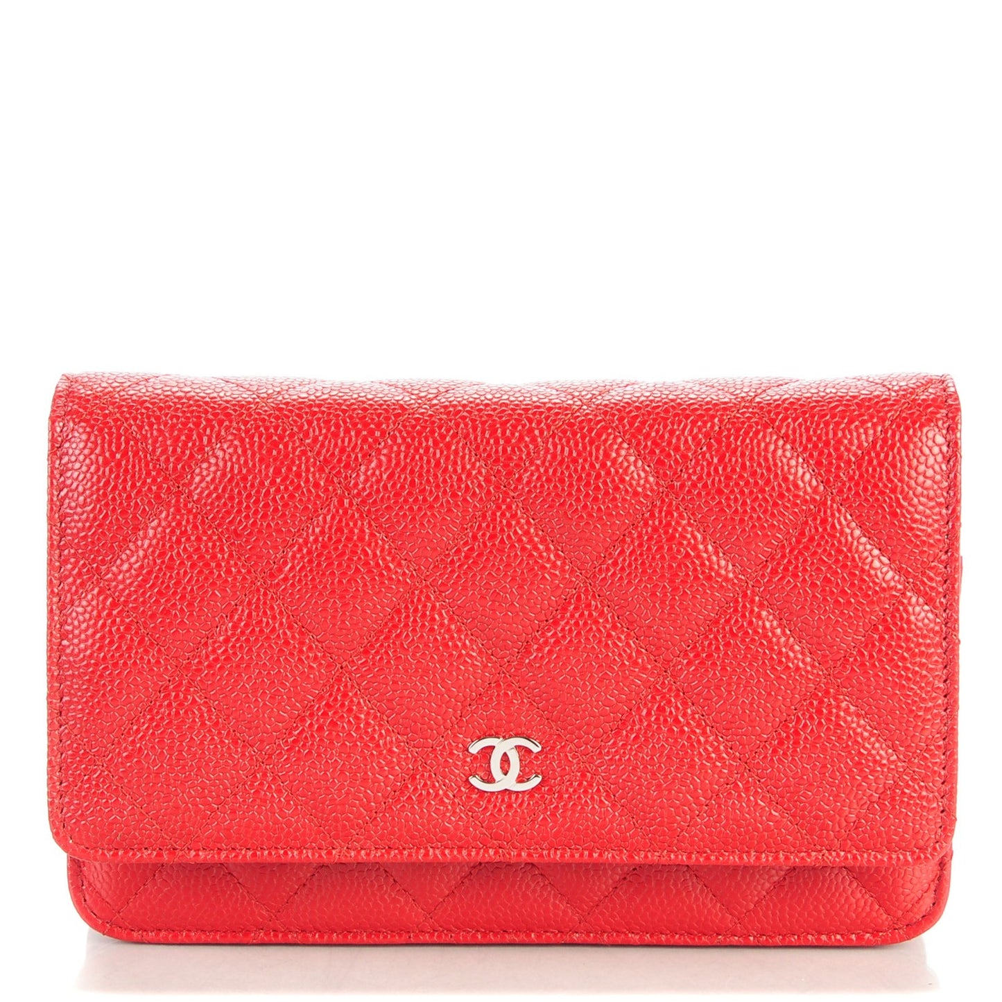 Caviar Quilted Wallet On Chain WOC Red
