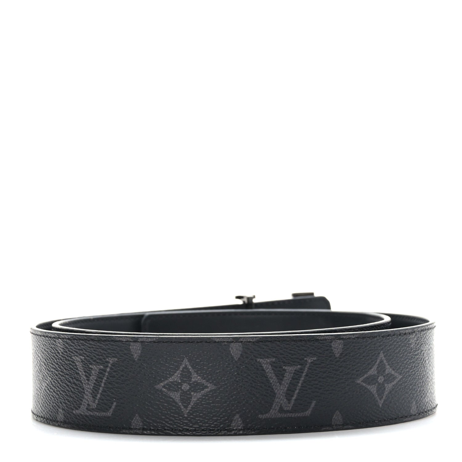 Louis Vuitton Monogram Eclipse Taigarama 40mm LV Initiales Reversible Belt 95 38 Black 2 of 6