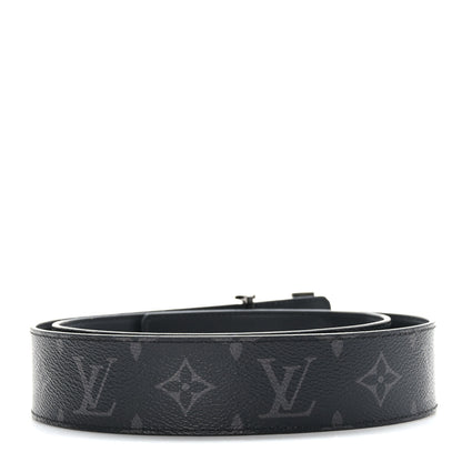 Louis Vuitton Monogram Eclipse Taigarama 40mm LV Initiales Reversible Belt 95 38 Black 2 of 6