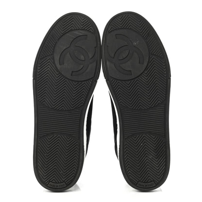 Chanel Fabric Womens Logo Sneakers 39 Black White 5 of 10