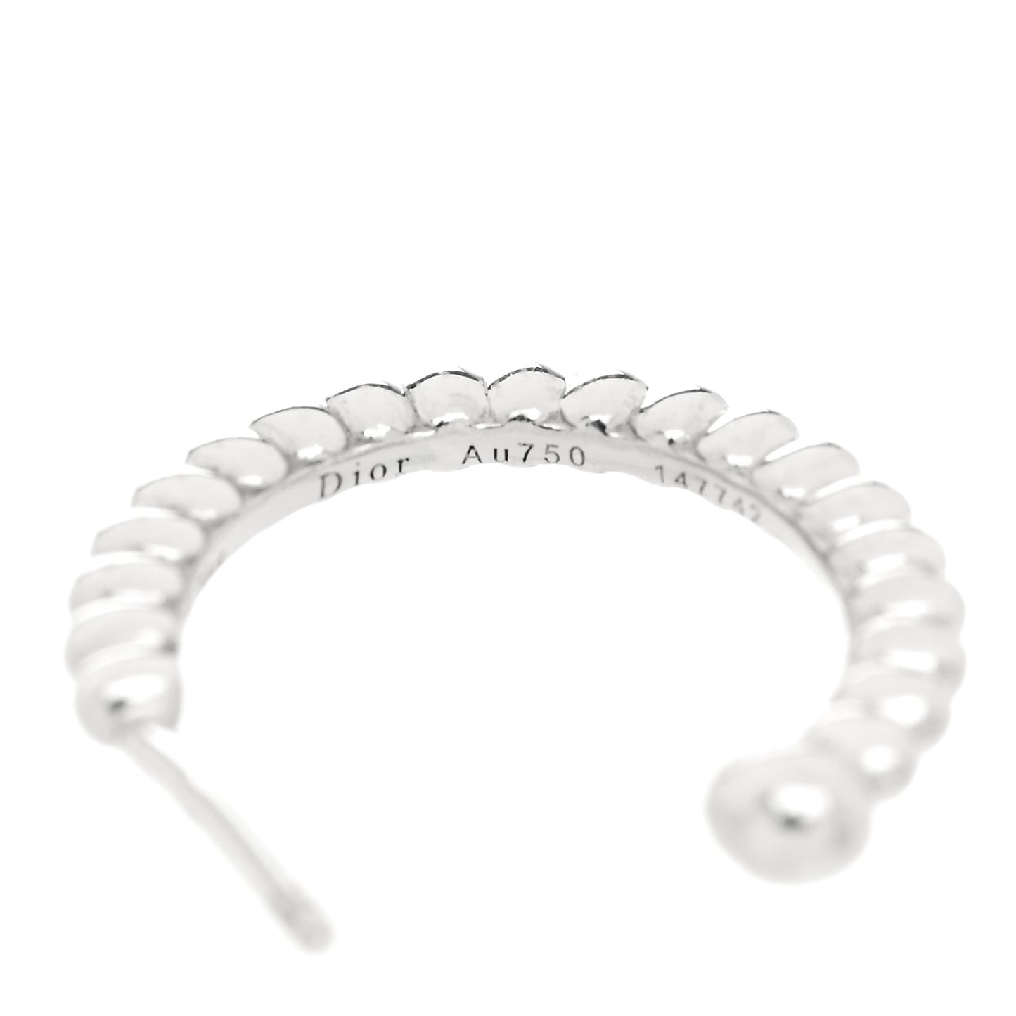 18K White Gold Diamond Rose Des Vents Pave Hoop Earrings