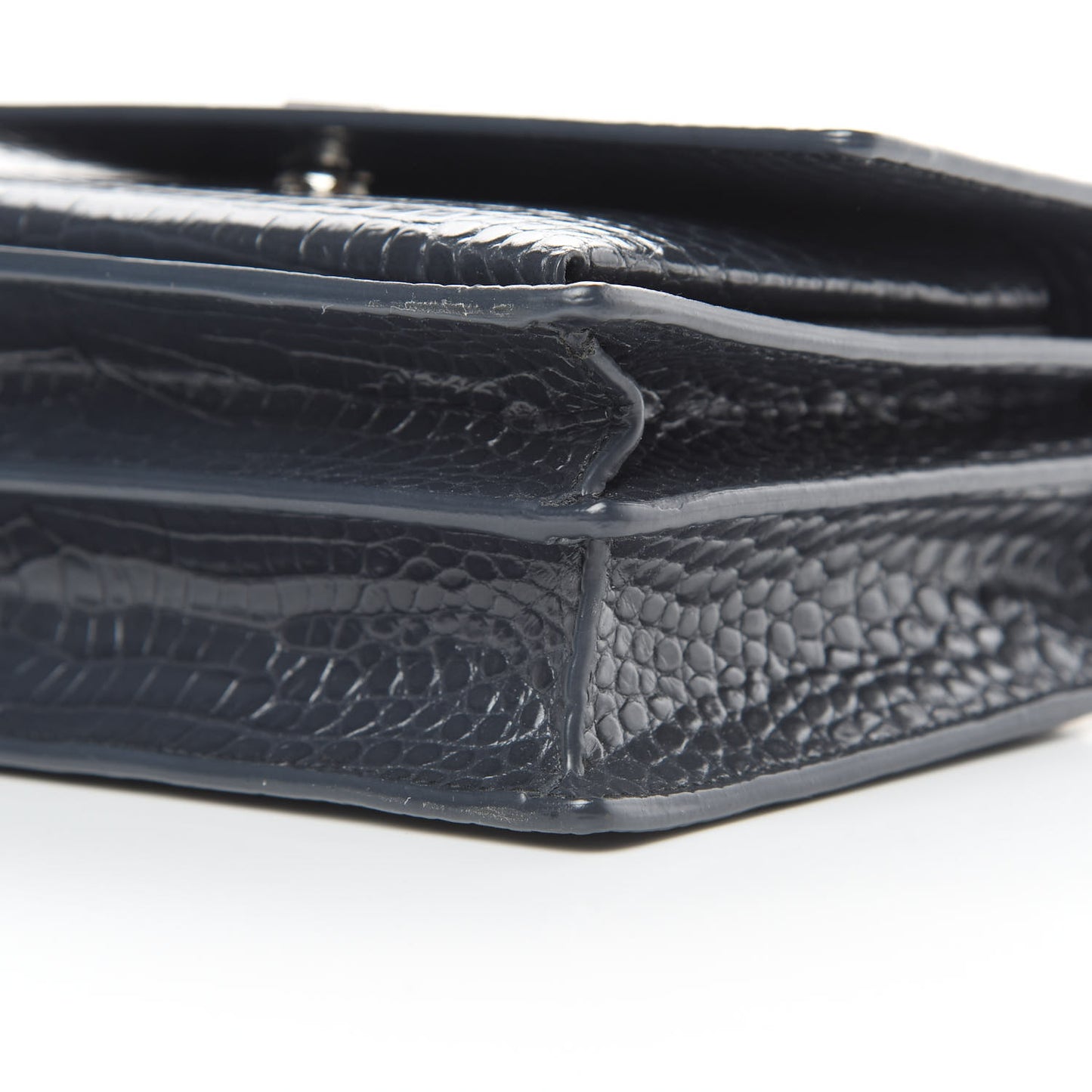 Calfskin Crocodile Embossed Medium Monogram Sunset New Graphite