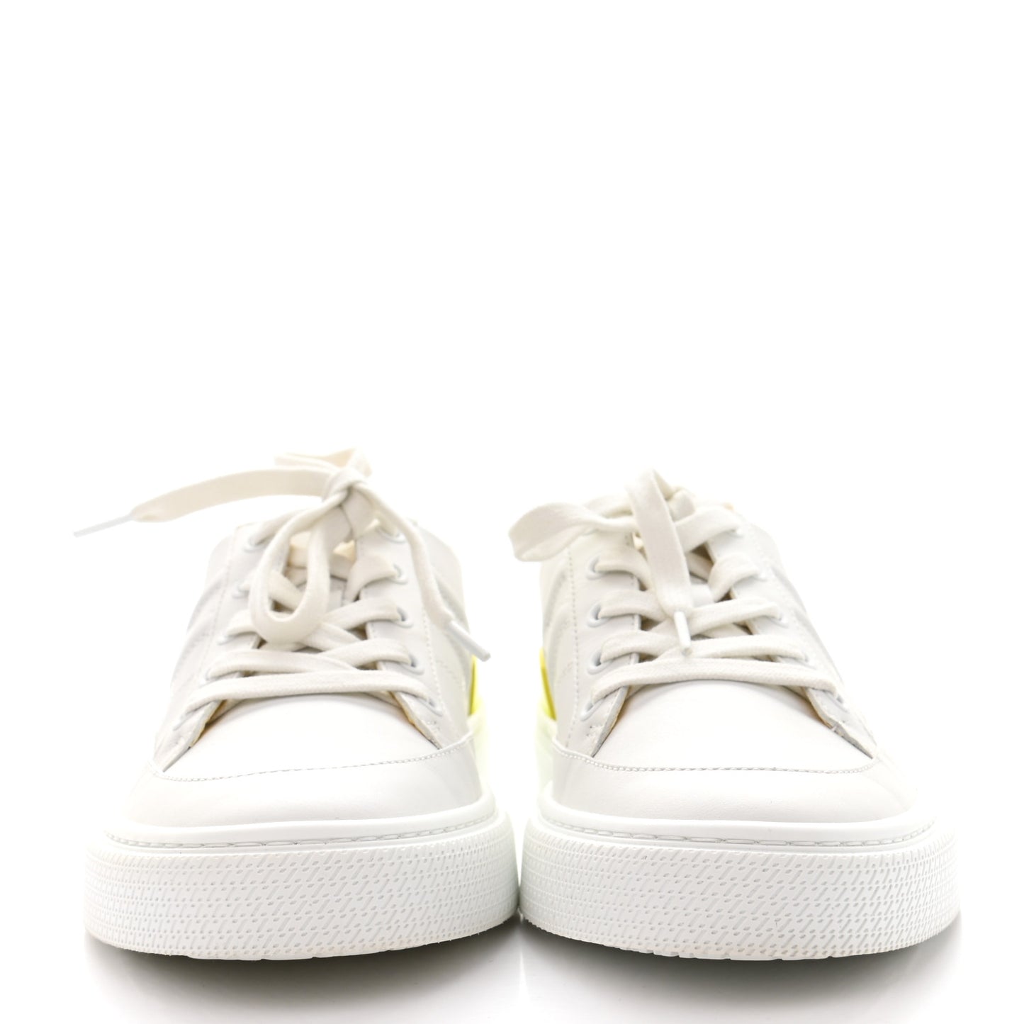 Calfskin Deep Sneakers 39 White Yellow