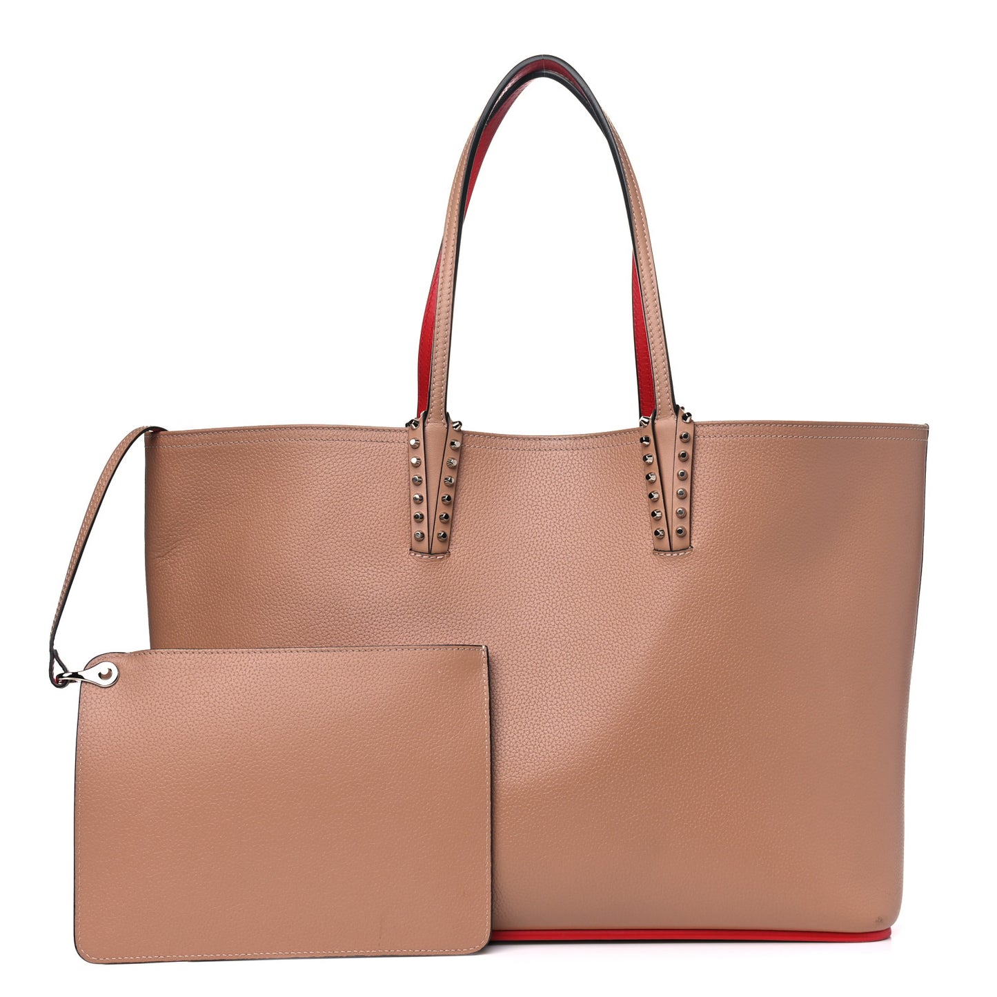Calfskin Spikes East West Cabata Tote Nude