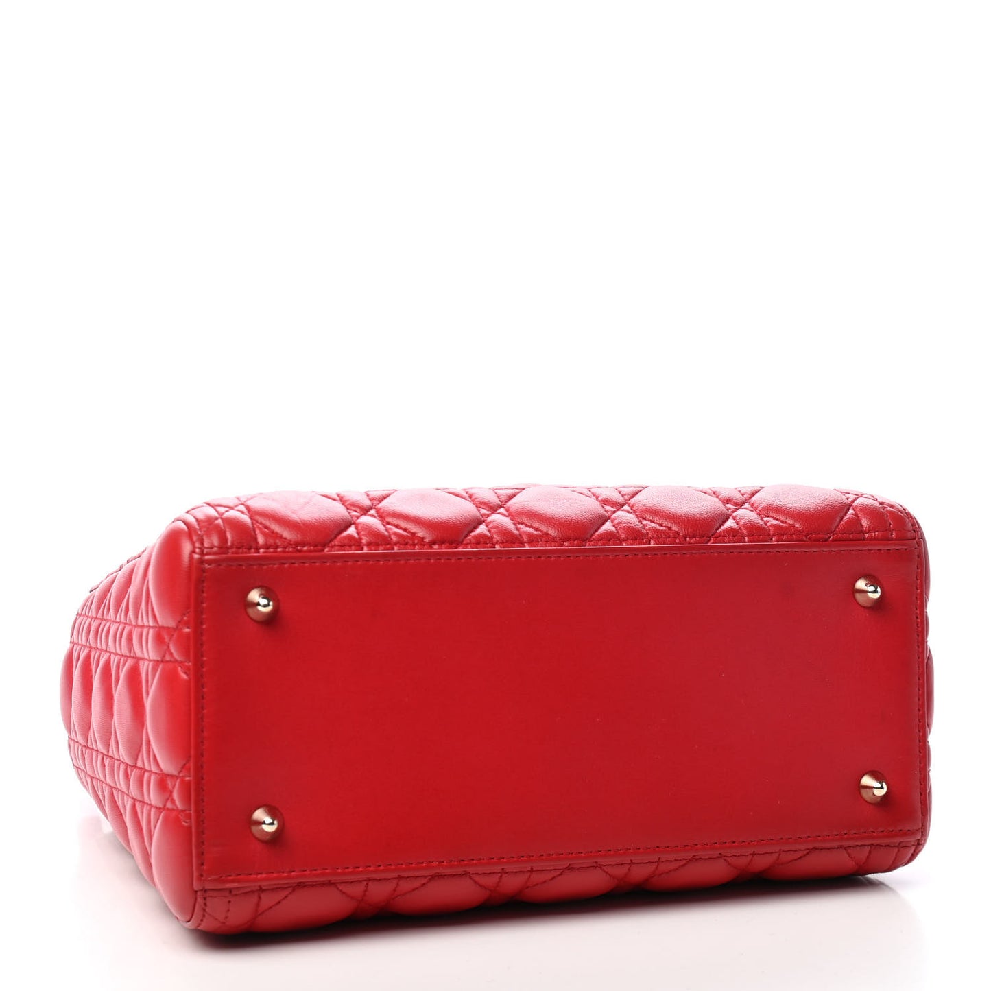 Lambskin Cannage Medium Lady Dior Red
