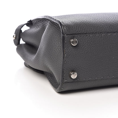 Fendi Cuoio Romano Selleria Bi-Color Medium Peekaboo Iconic Satchel Asfalto Latte 12 of 14