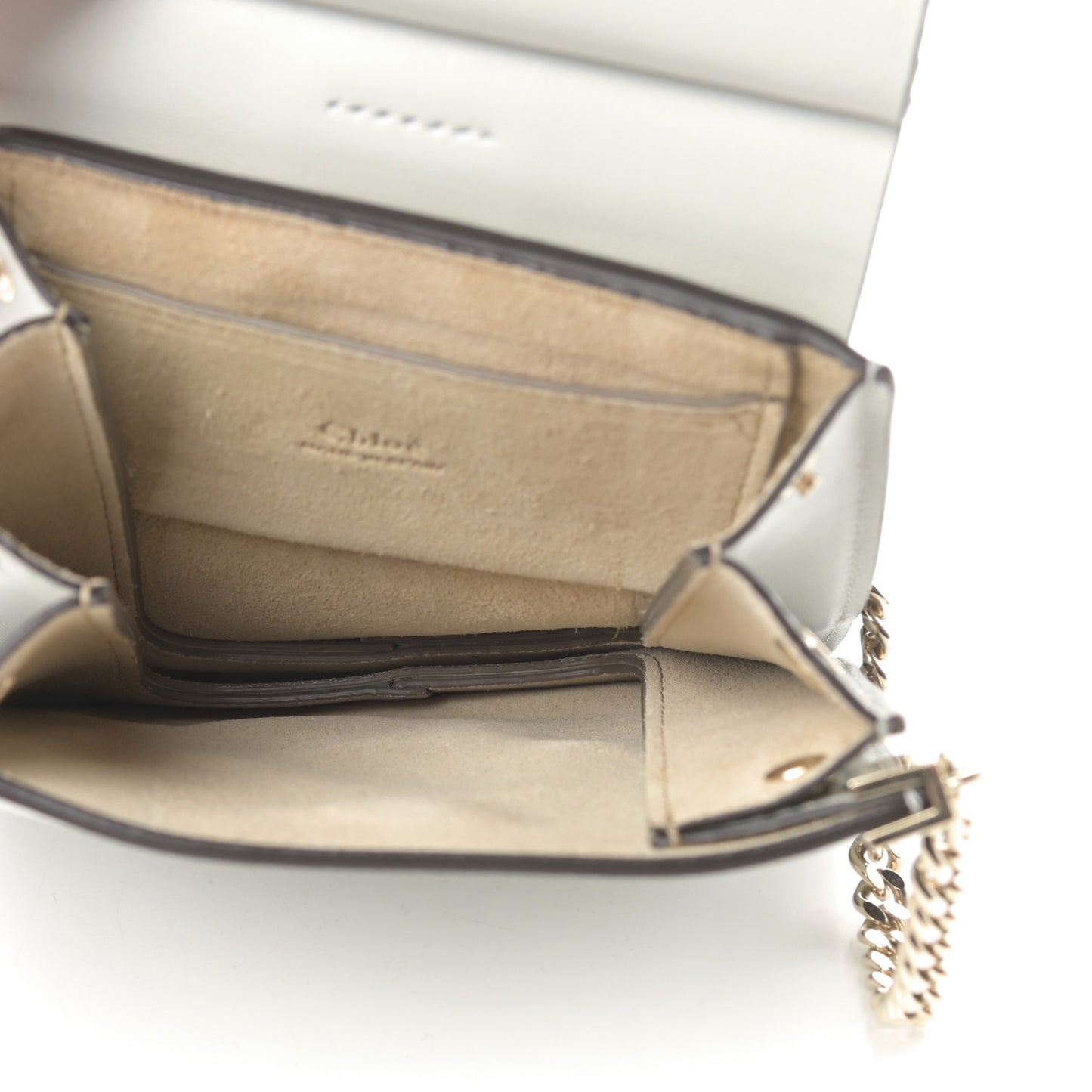 Suede Calfskin Mini Faye Bracelet Bag Airy Grey