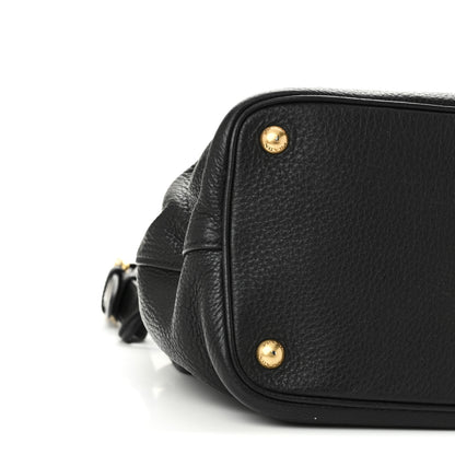 Prada Vitello Daino Flap Shoulder Bag Black 8 of 9