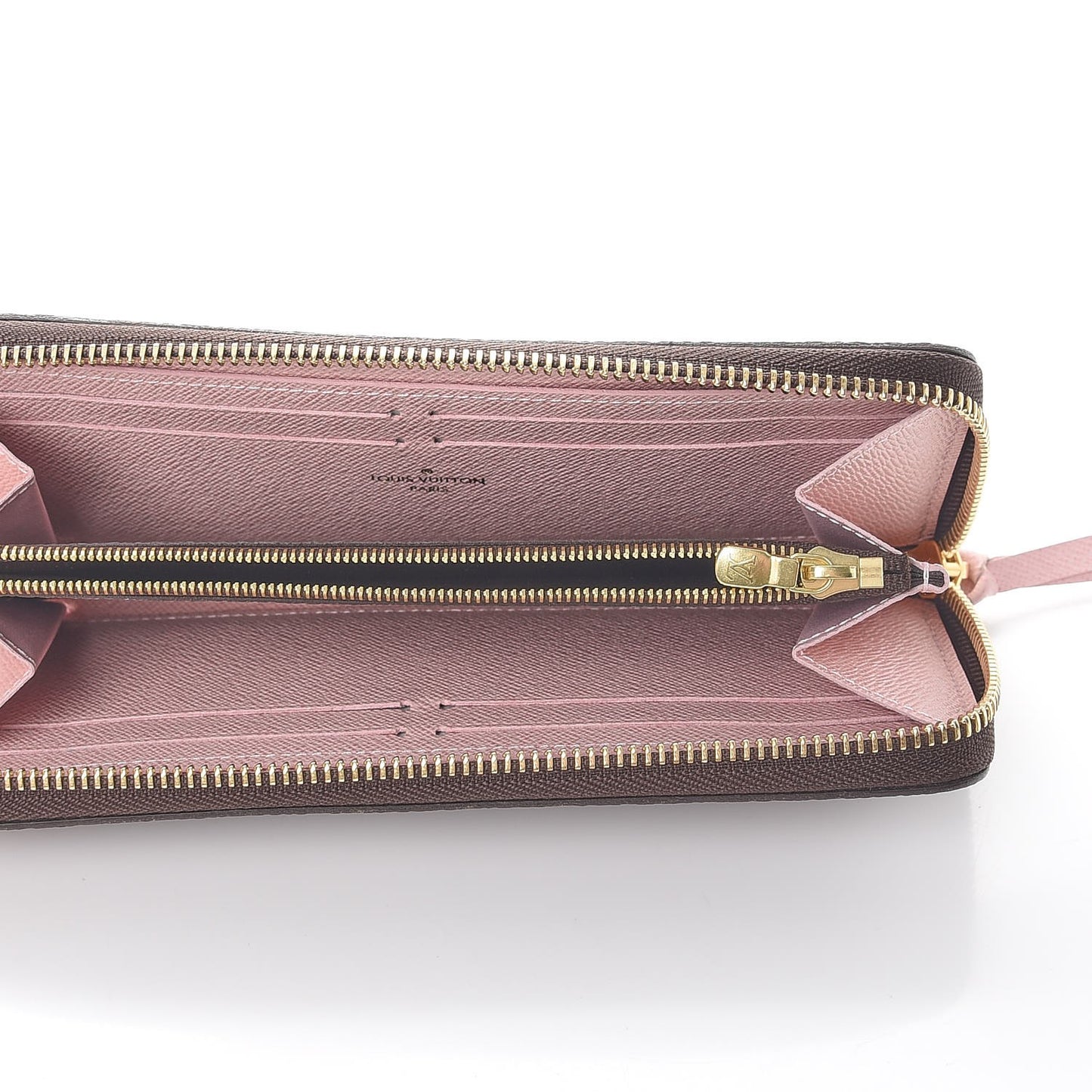 Damier Ebene Clemence Wallet Rose Ballerine