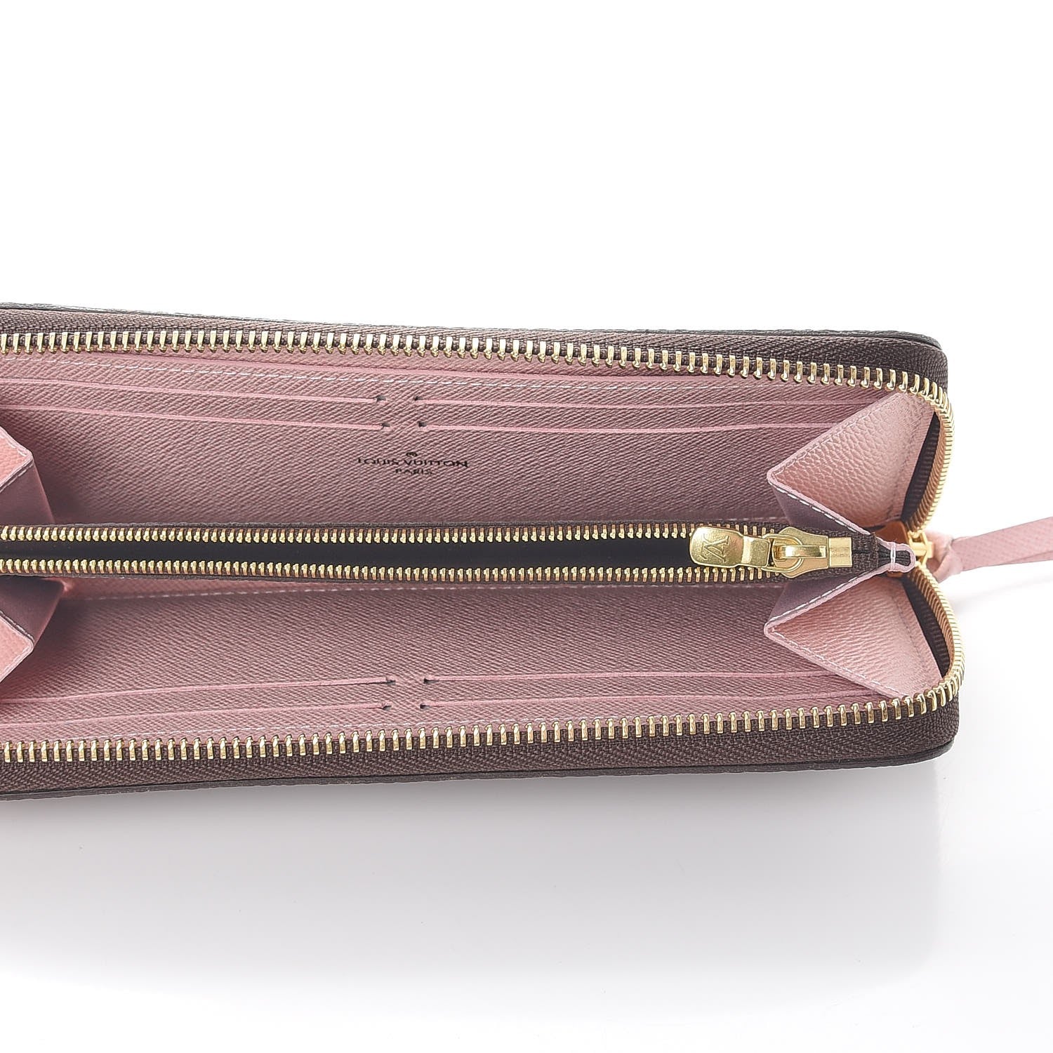 Louis Vuitton Damier Ebene Clemence Wallet Rose Ballerine 5 of 8