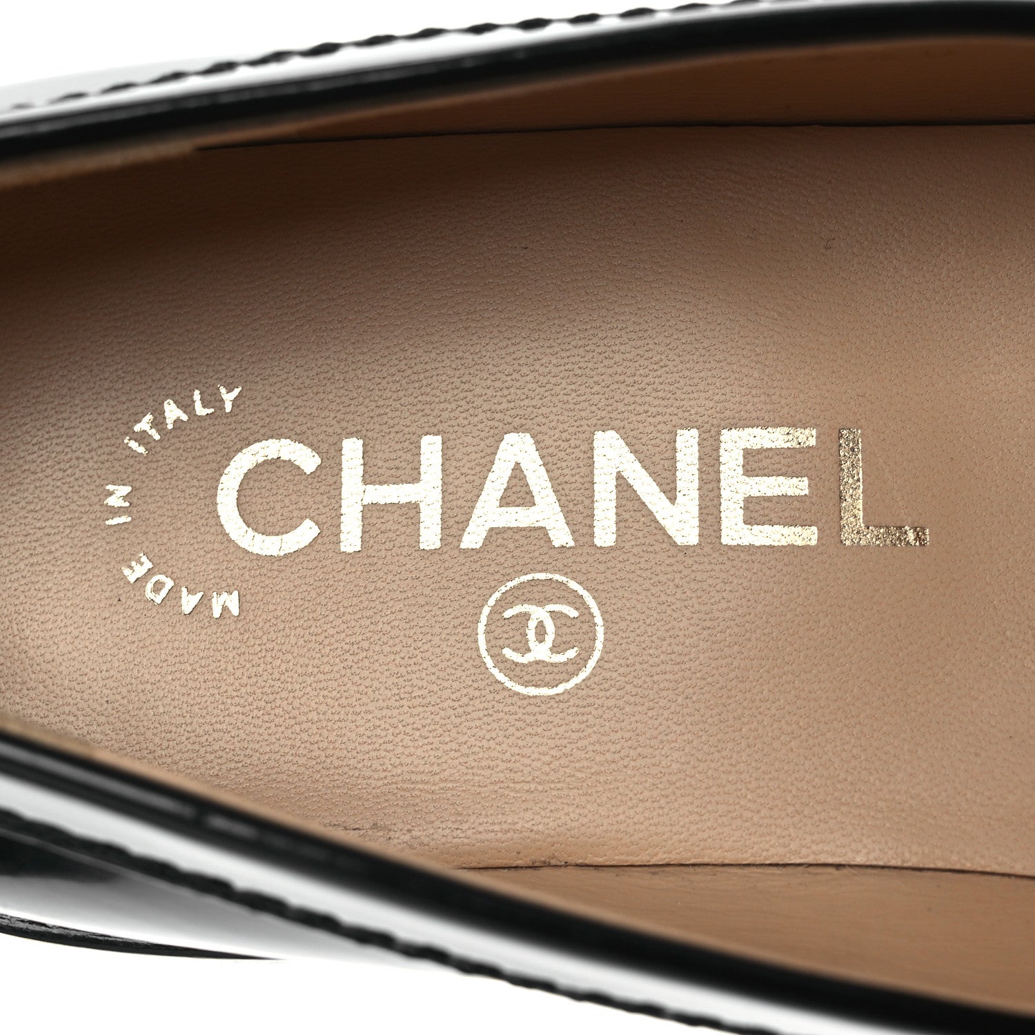 Chanel Patent Calfskin Logo Loafers 38.5 Black 9 of 11
