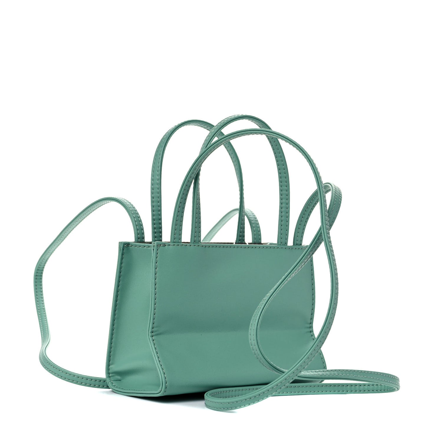 Vegan Leather Small Shopping Bag Sage