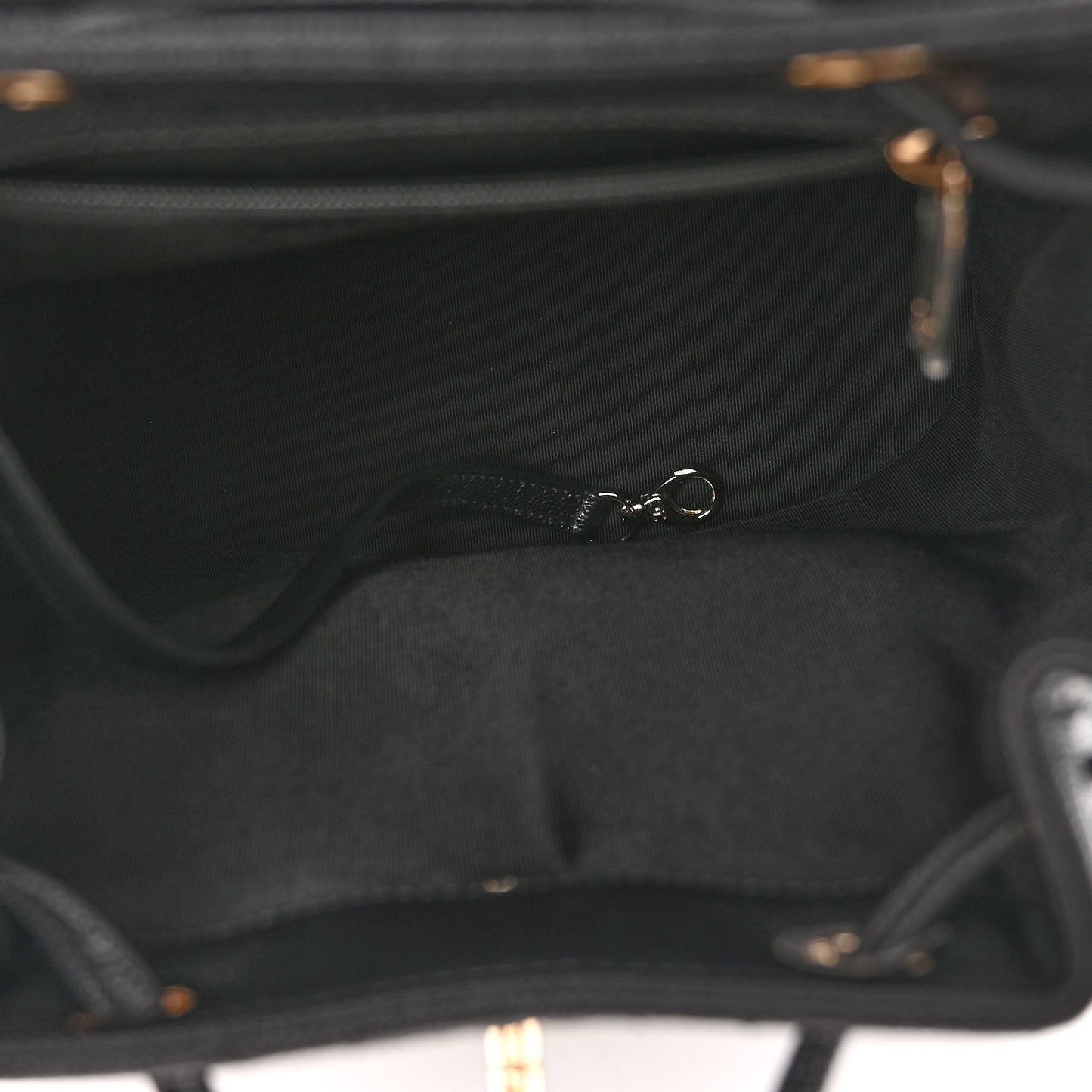 Lambskin Quilted Small Duma Drawstring Backpack Black