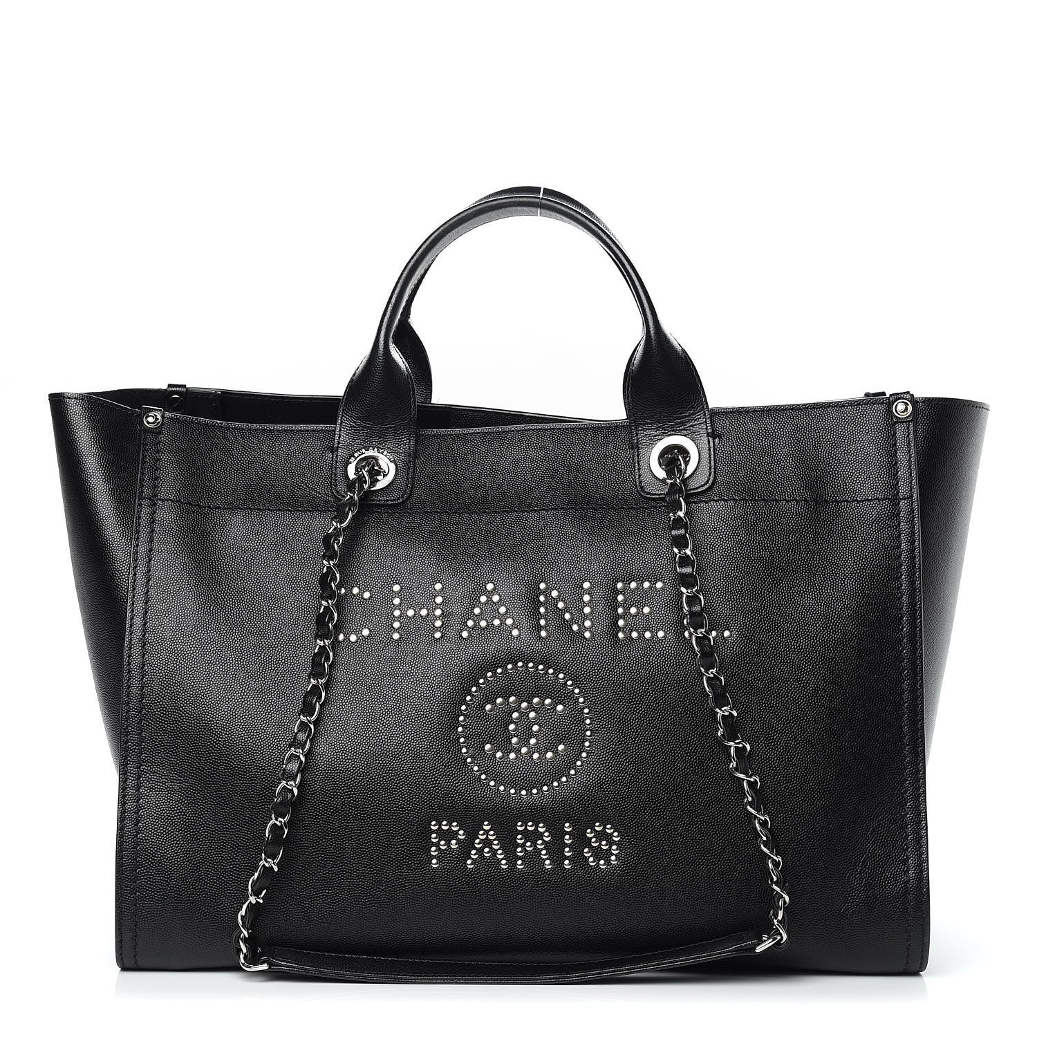 Chanel Caviar Large Studded Deauville Tote Black 1 of 14