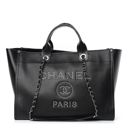 Chanel Caviar Large Studded Deauville Tote Black 1 of 14