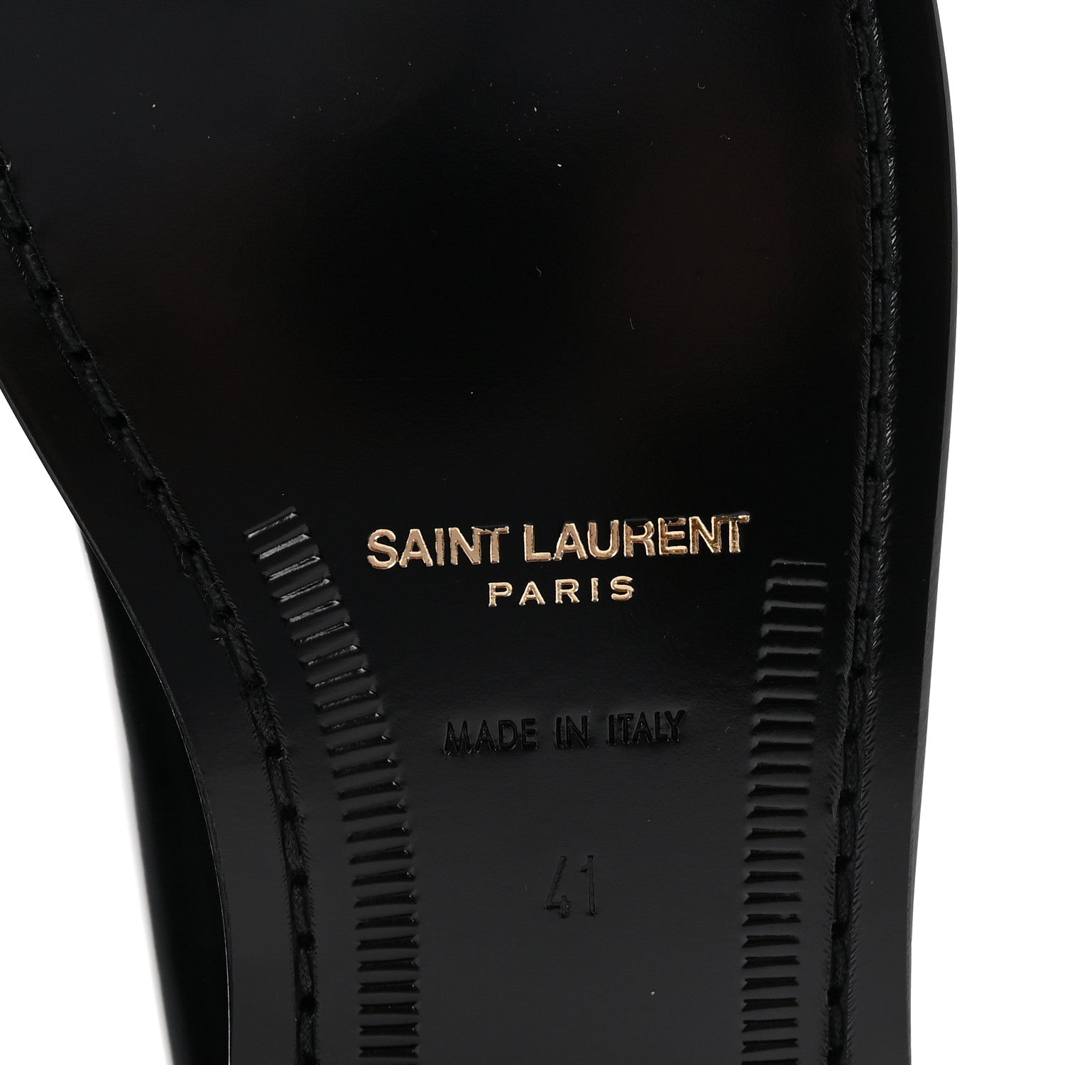 Saint Laurent Glazed Calfskin Le Loafer Penny Slippers 41 Black 7 of 9