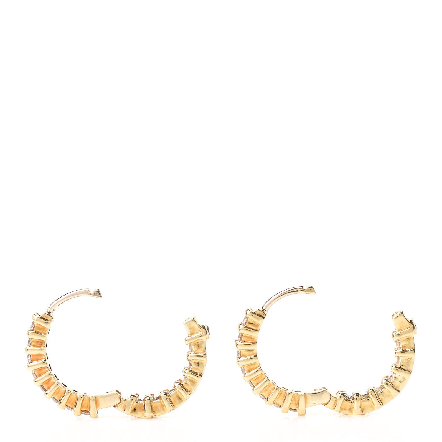 Roberto Coin 18K Yellow Gold Diamond .75ctw Inside Out Hoop Earrings 3 of 4