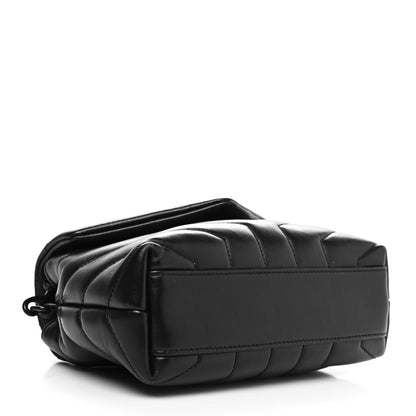 Saint Laurent Calfskin Y Quilted Monogram Monochrome Toy Loulou Crossbody Bag Black 3 of 10
