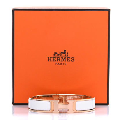 Hermes Enamel Narrow Clic Clac H Bracelet PM White 9 of 9