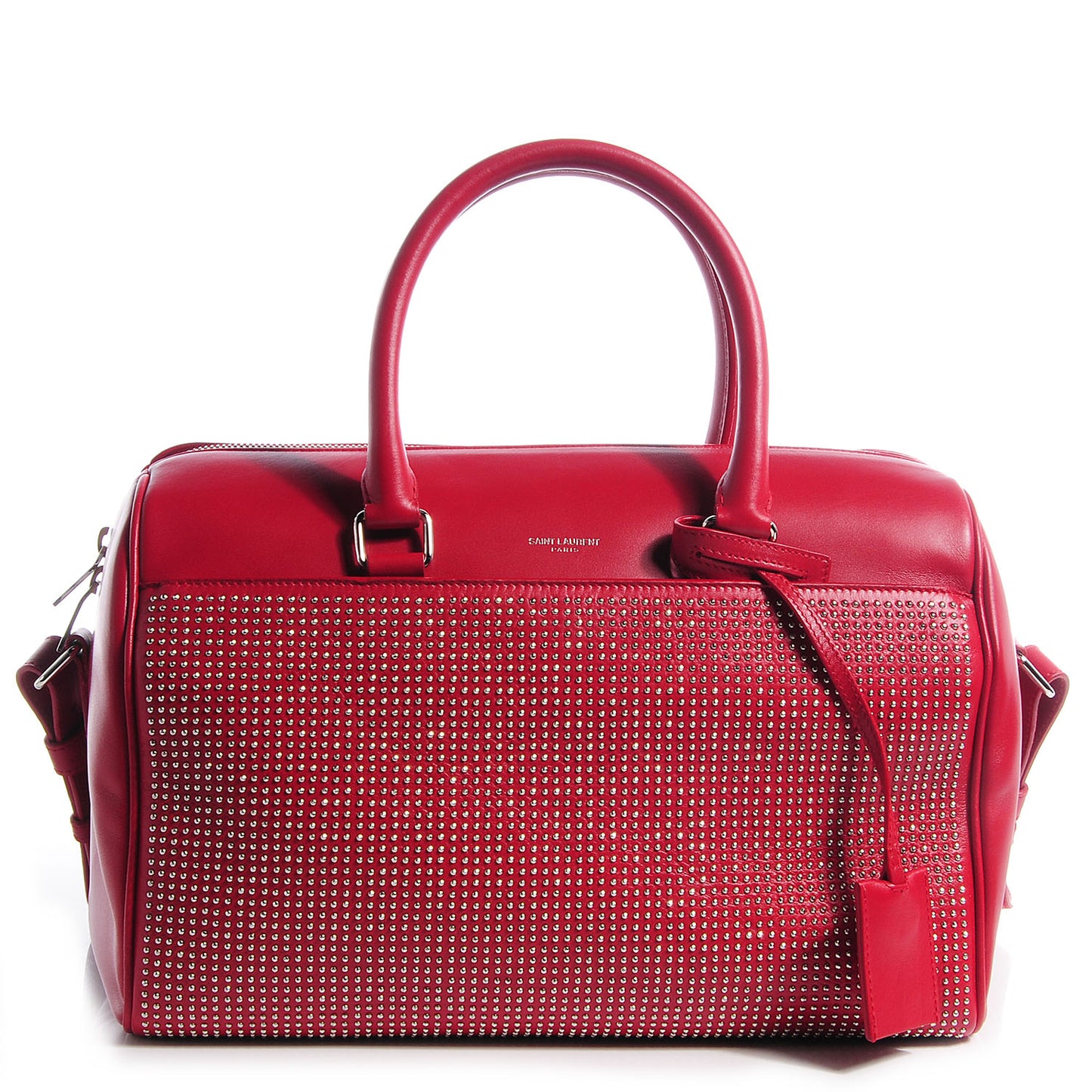 Leather Studded Classic Duffle 6 Red