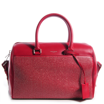 Saint Laurent Leather Studded Classic Duffle 6 Red 1 of 8