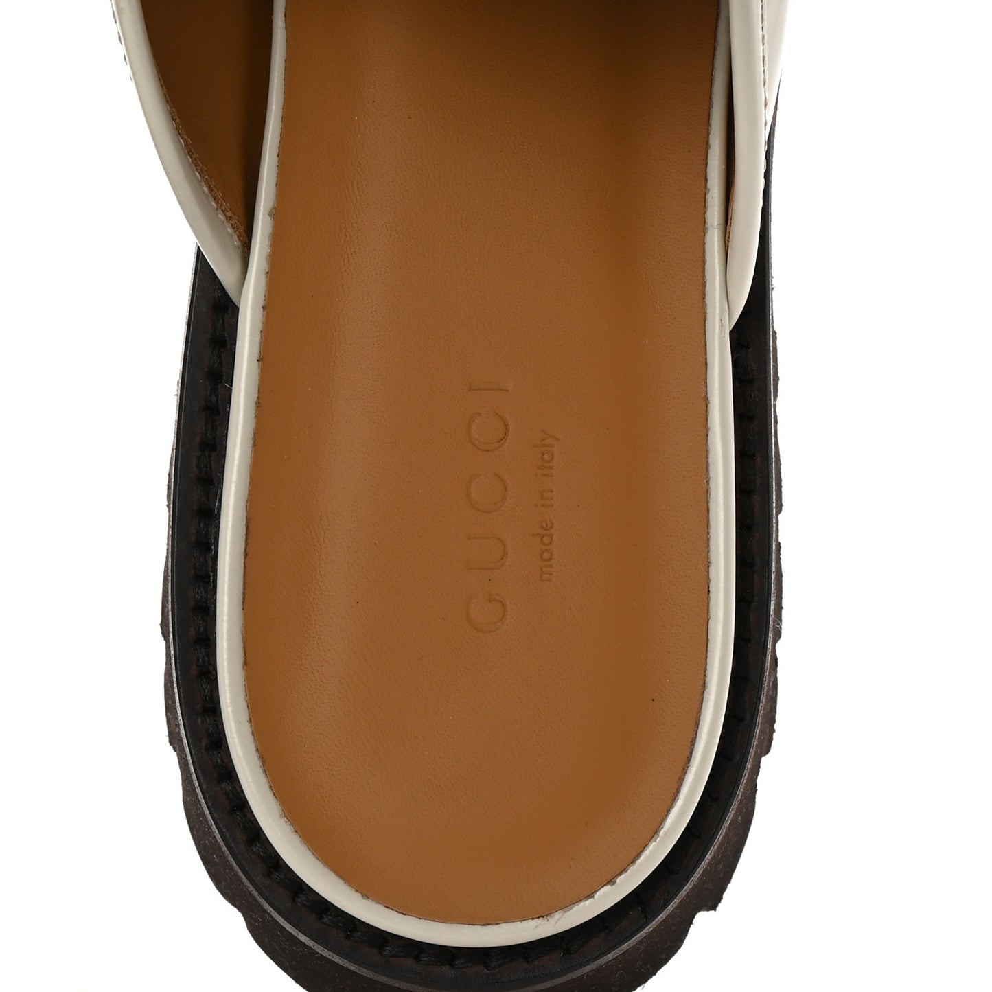 Cordovan Lux Horsebit Platform Mules 41 Mystic White