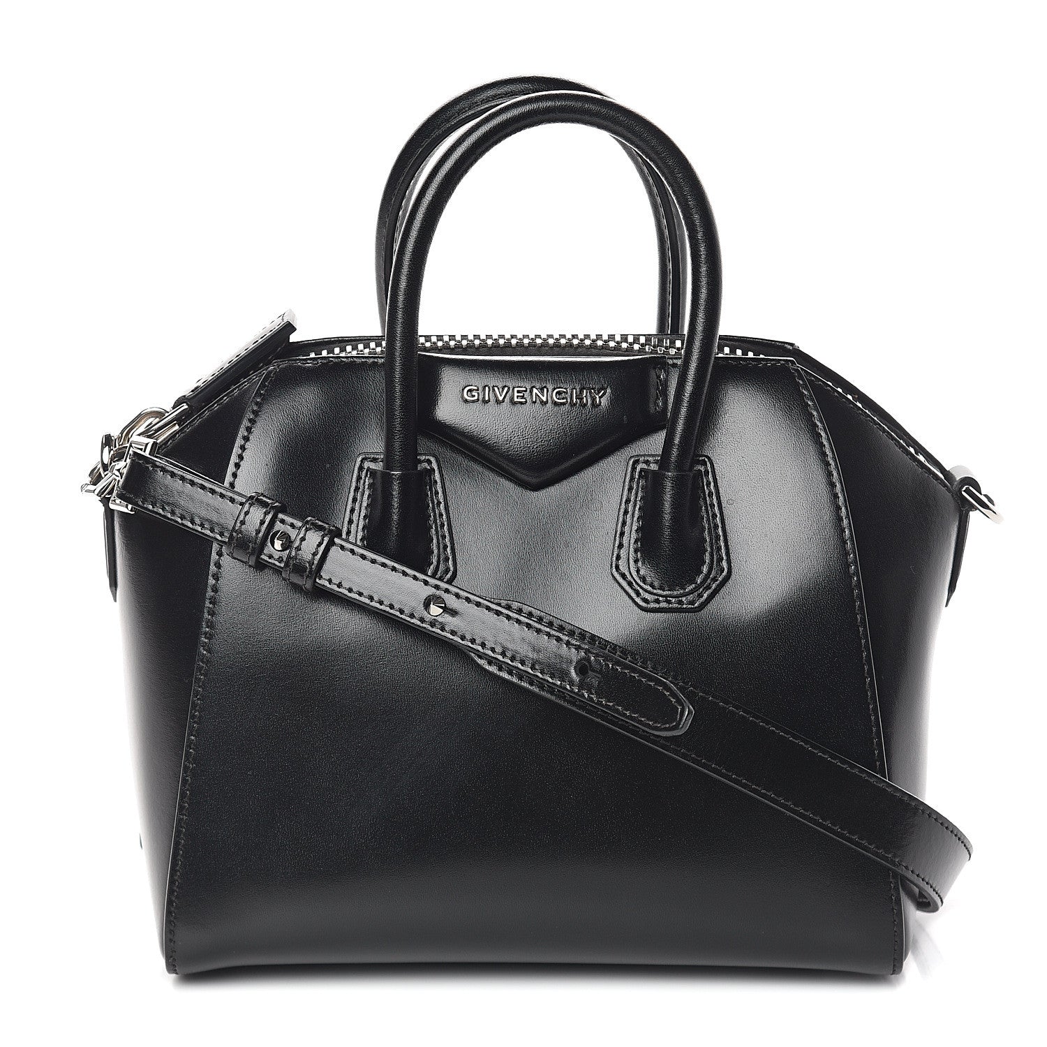 Givenchy Shiny Lord Calfskin Mini Antigona Black 1 of 8