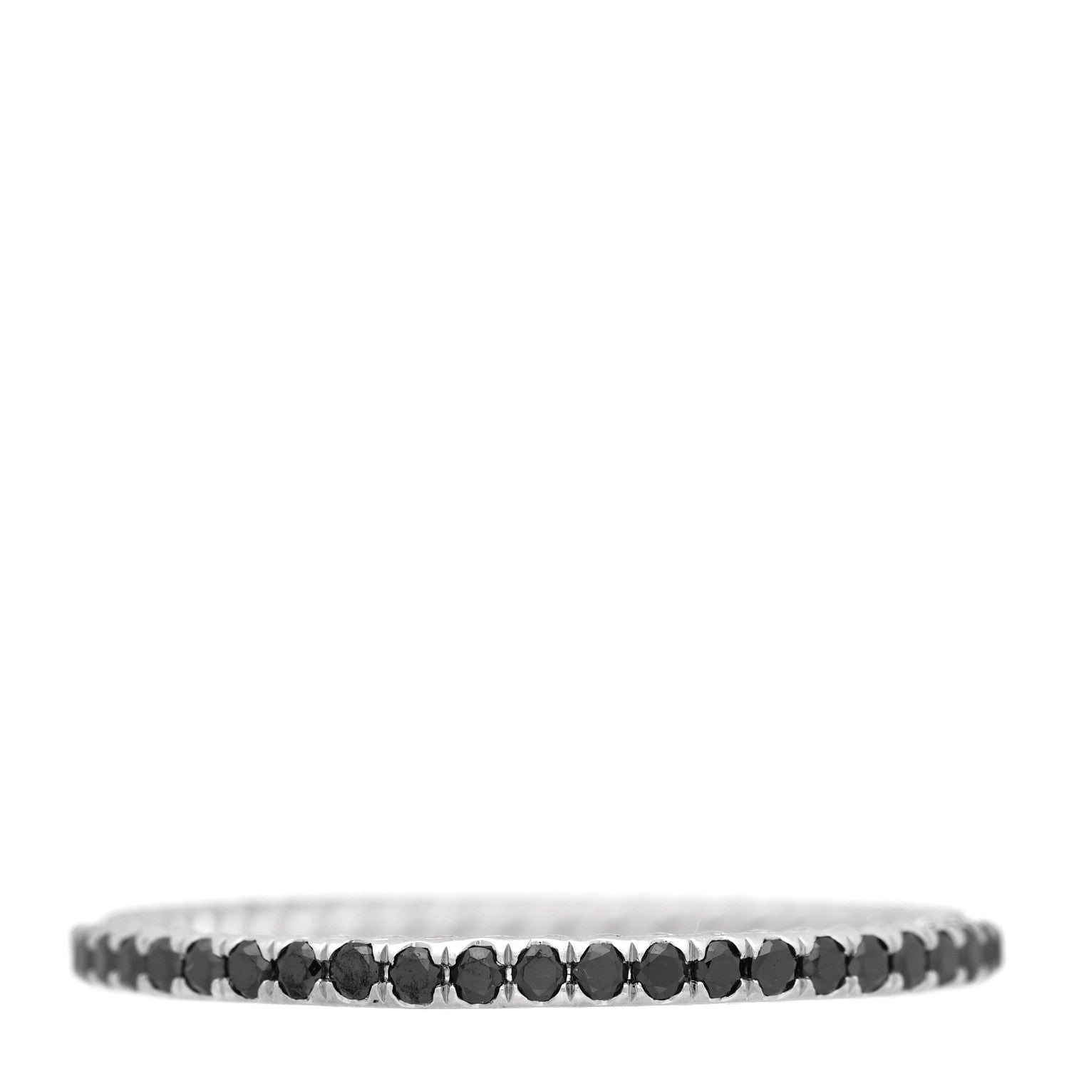 David Yurman Platinum Black Diamond 1.85mm Eden Eternity Wedding Band Ring 3 of 4