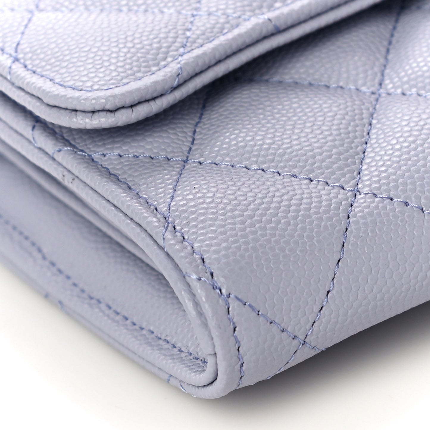 Caviar Quilted Large Flap Wallet Light Purple