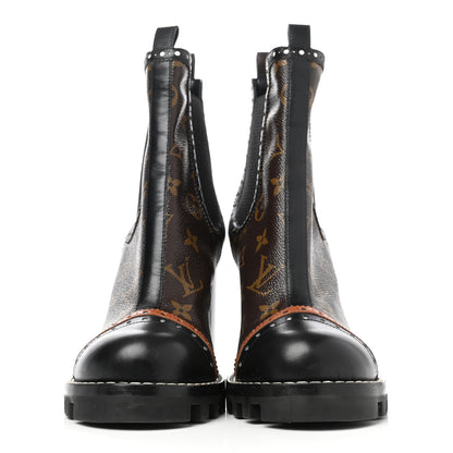 Louis Vuitton Calfskin Monogram Star Trail Ankle Boots 40 Black 2 of 11