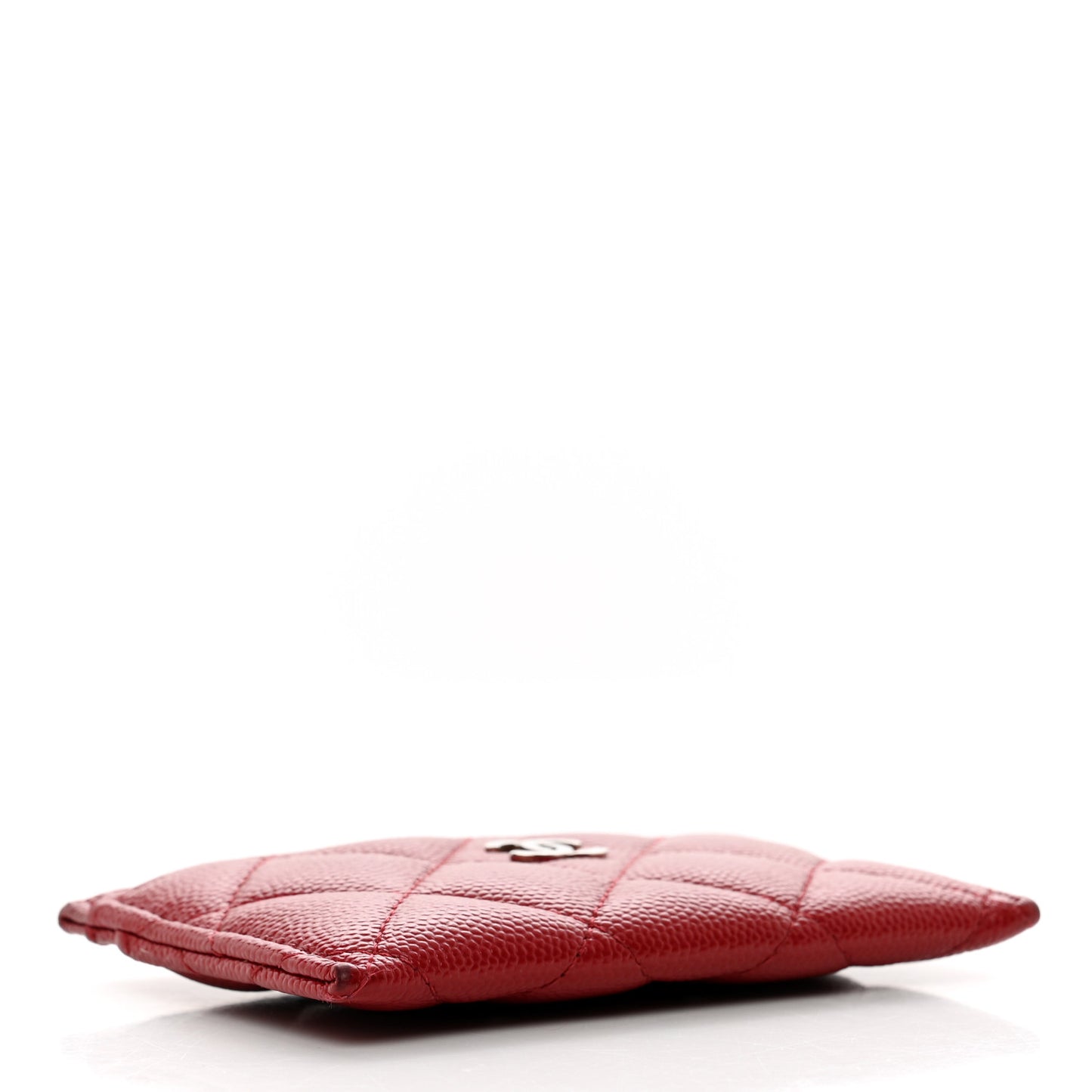 Caviar Quilted Card Holder Red