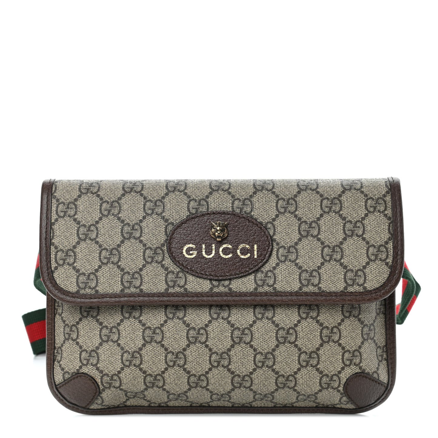 GG Supreme Monogram Neo Vintage Web Belt Bag Brown