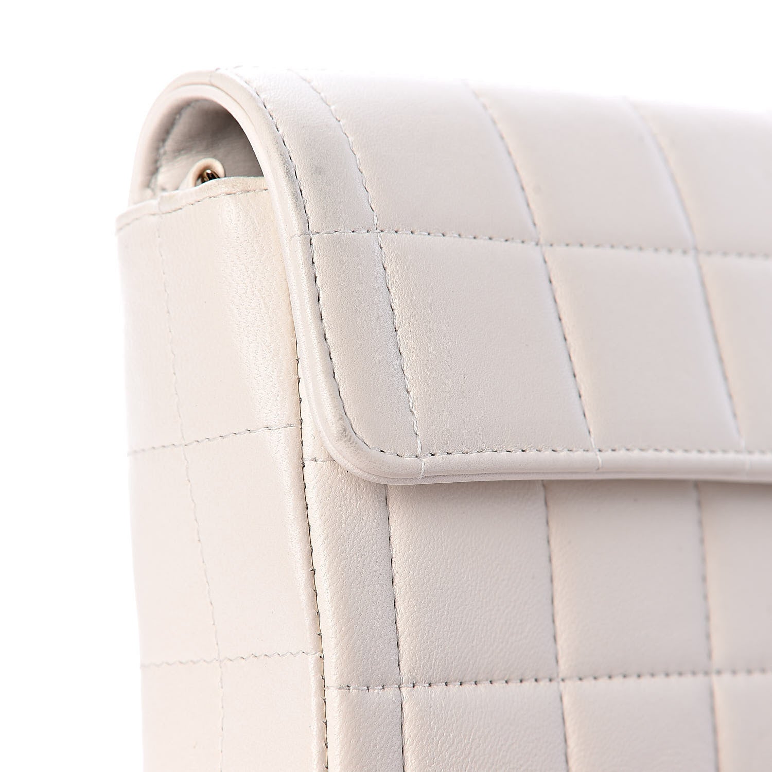 Chanel Lambskin East West Chocolate Bar Flap White 11 of 12