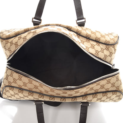 Gucci Monogram Dollar Calfskin Boston Duffle Bag Beige Ebony Testa di Moro Marrone Scuro 5 of 8