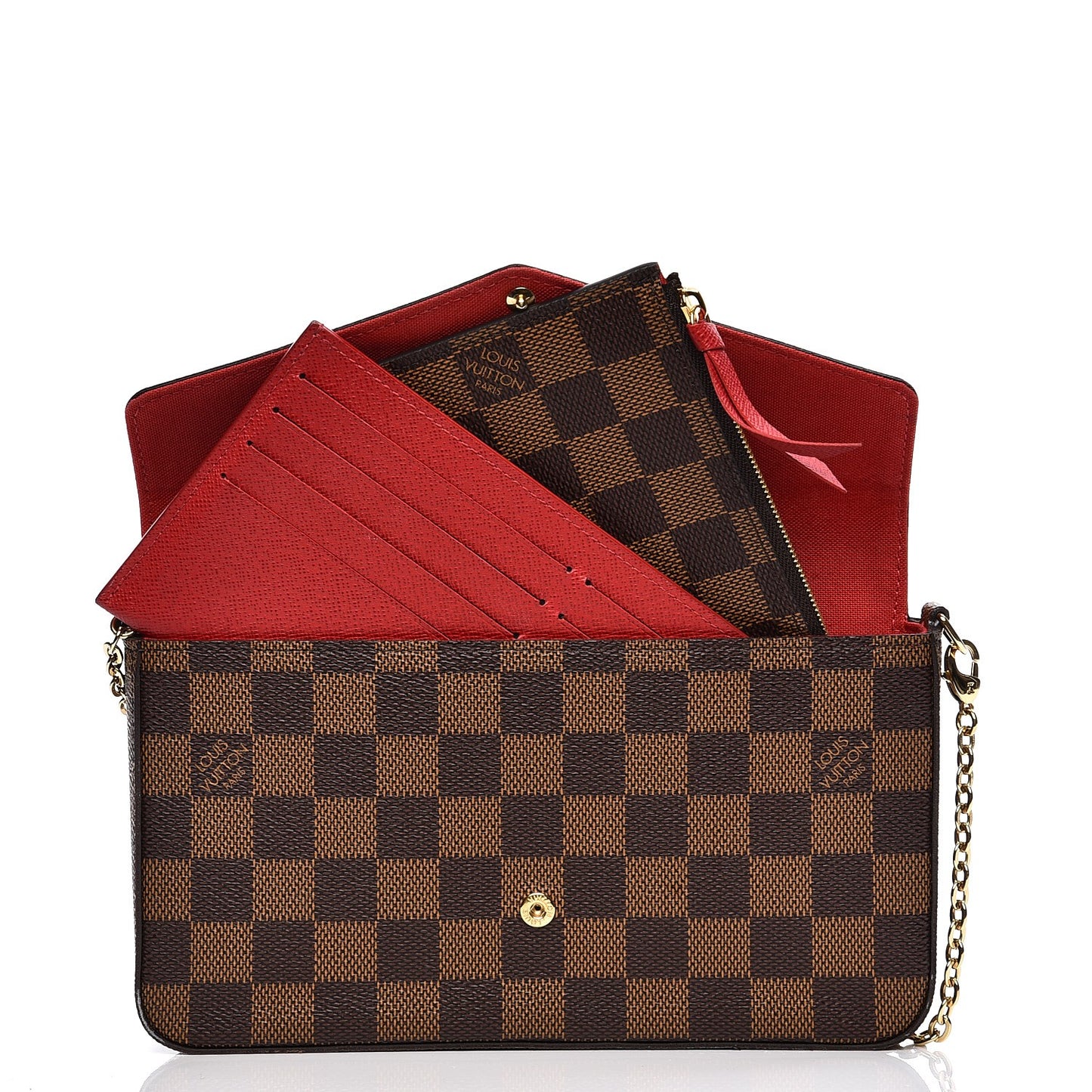 Damier Ebene Pochette Felicie Chain Wallet