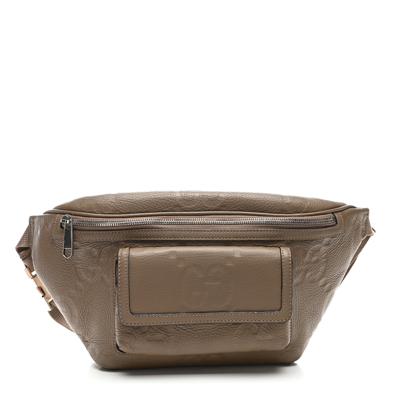 Gucci Piuma Calfskin Jumbo GG Embossed Pocket Belt Bag Good Taupe 1 of 9