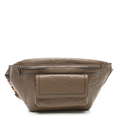 Gucci Piuma Calfskin Jumbo GG Embossed Pocket Belt Bag Good Taupe 1 of 9