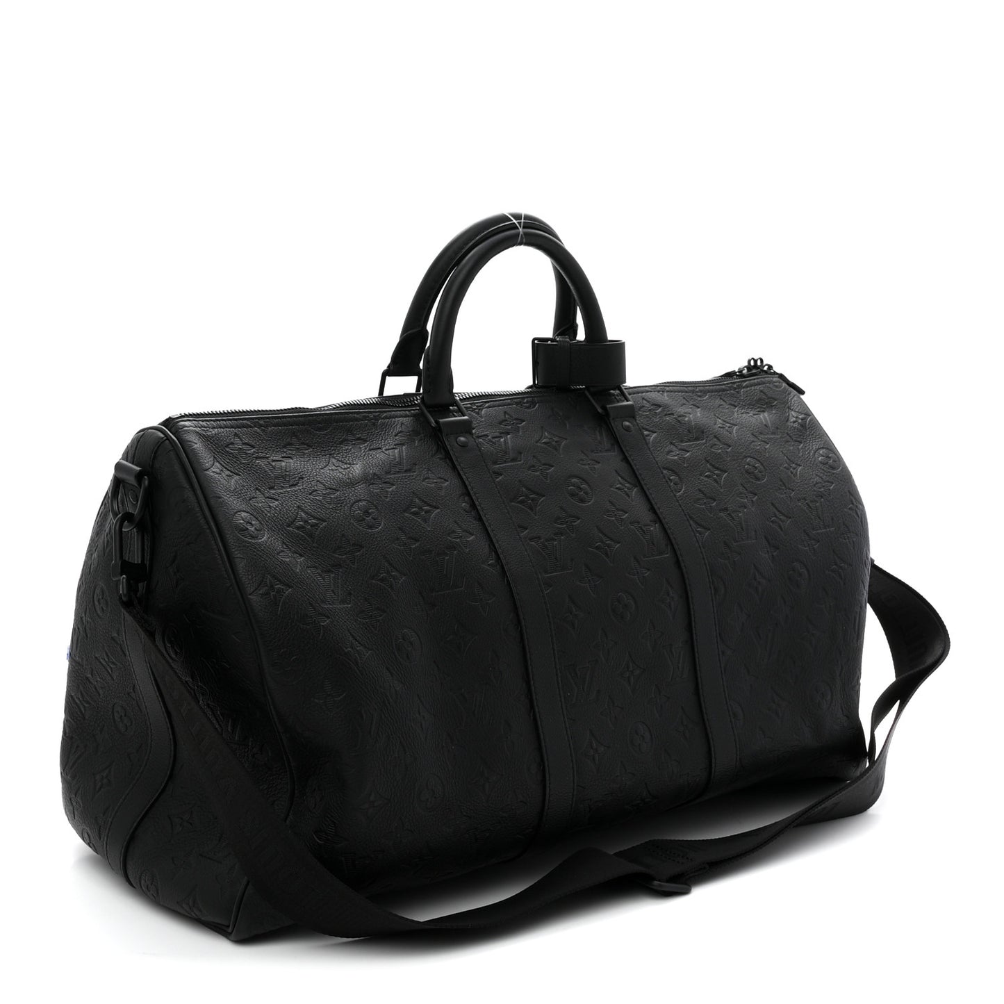 Calfskin Shadow Monogram Keepall Bandouliere 50 Black