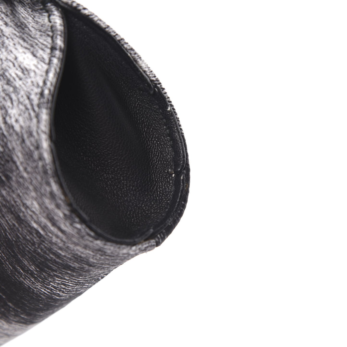 Silk Fur Print De Manta Clutch Black Grey