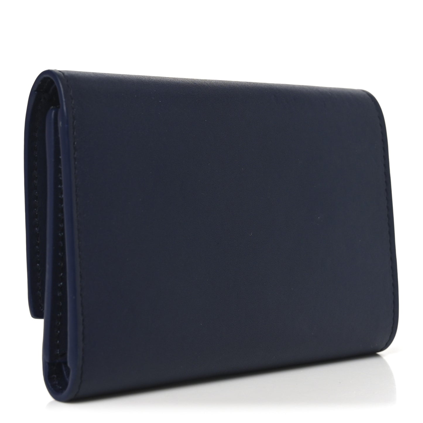 Nappa Calfskin Small Vertical Wallet Navy