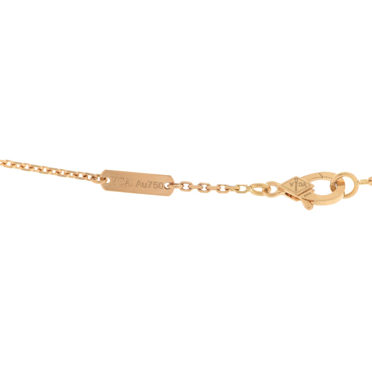 18K Yellow Gold Diamond Vintage Alhambra Pendant Necklace