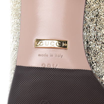 Gucci Galassia GG Marmont Fringe 50mm Loafer Pumps 38.5 Platino 10 of 15