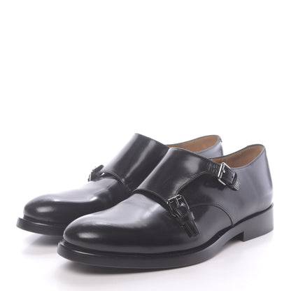 Valentino Garavani Shiny Calfskin Mens Double Monk Strap Loafers 40 Black 3 of 11