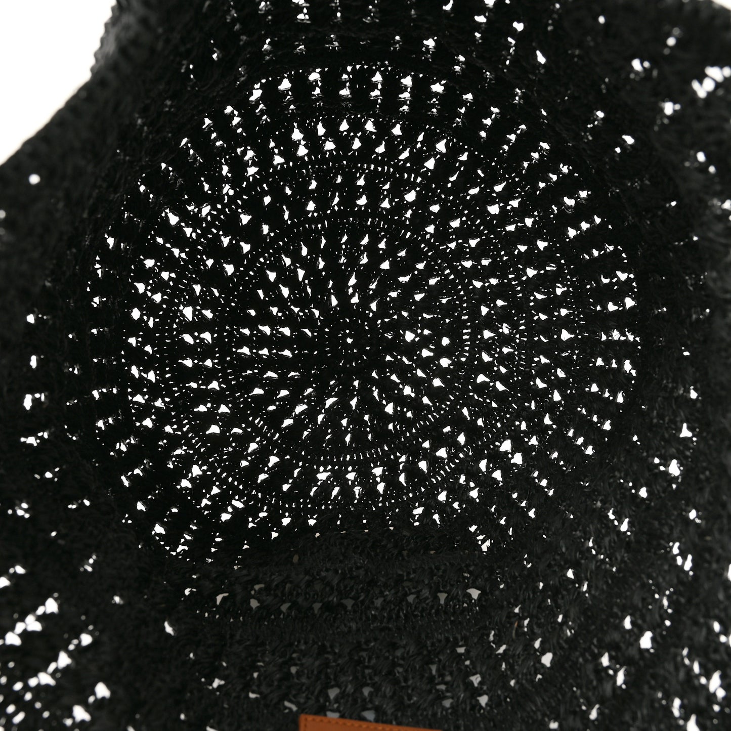 Raffia Calfskin Medium Panier Tote Black